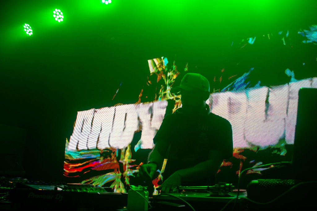 Andy Bruh at the decks — ANDY BRUH on the LED wall