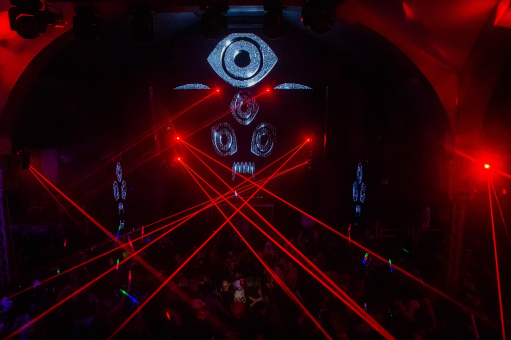 From the booth — Pioneer decks, crowd, Believe Music Hall