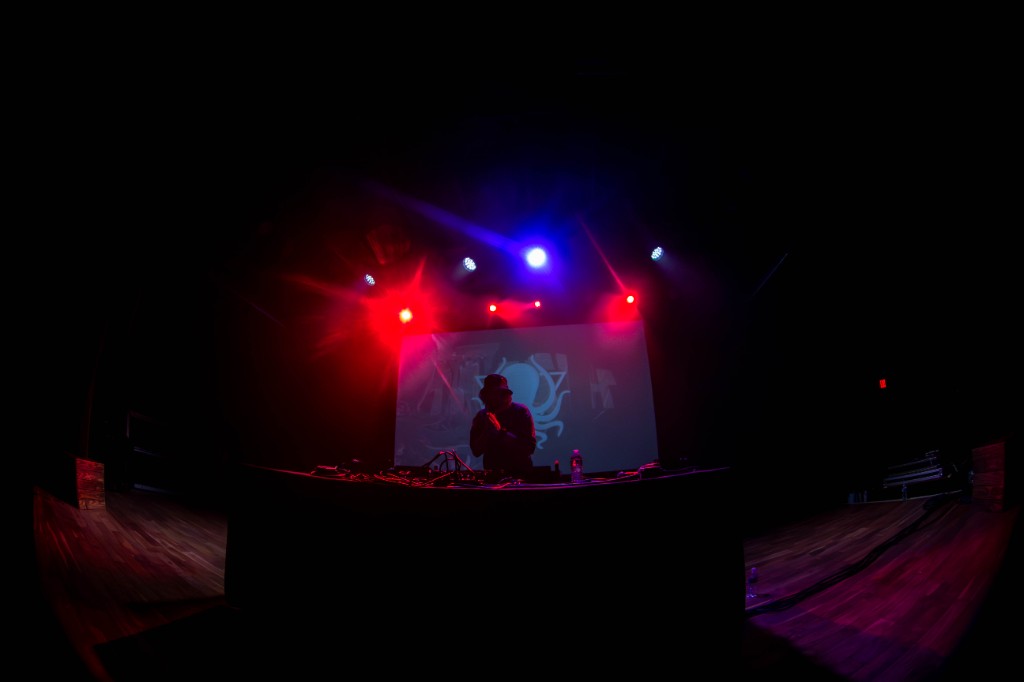 Truth at the decks, octopus graphic on the LED