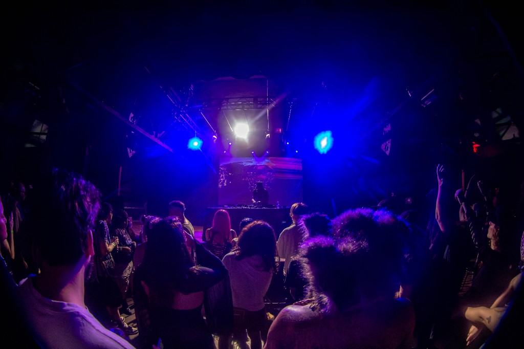 Crowd facing the stage, blue wash, Terminal West